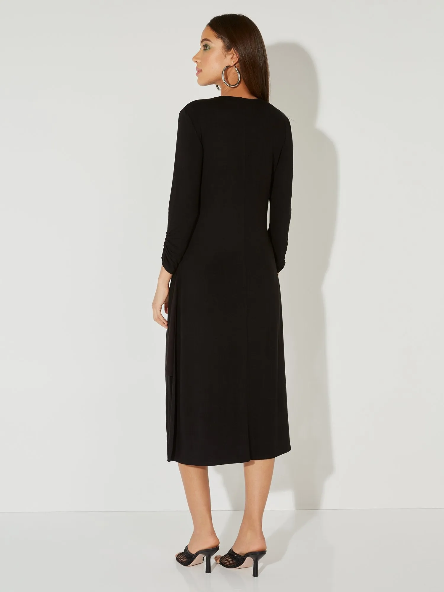 Ruched 3/4-Sleeve Duster Cardigan - NY&C Style System