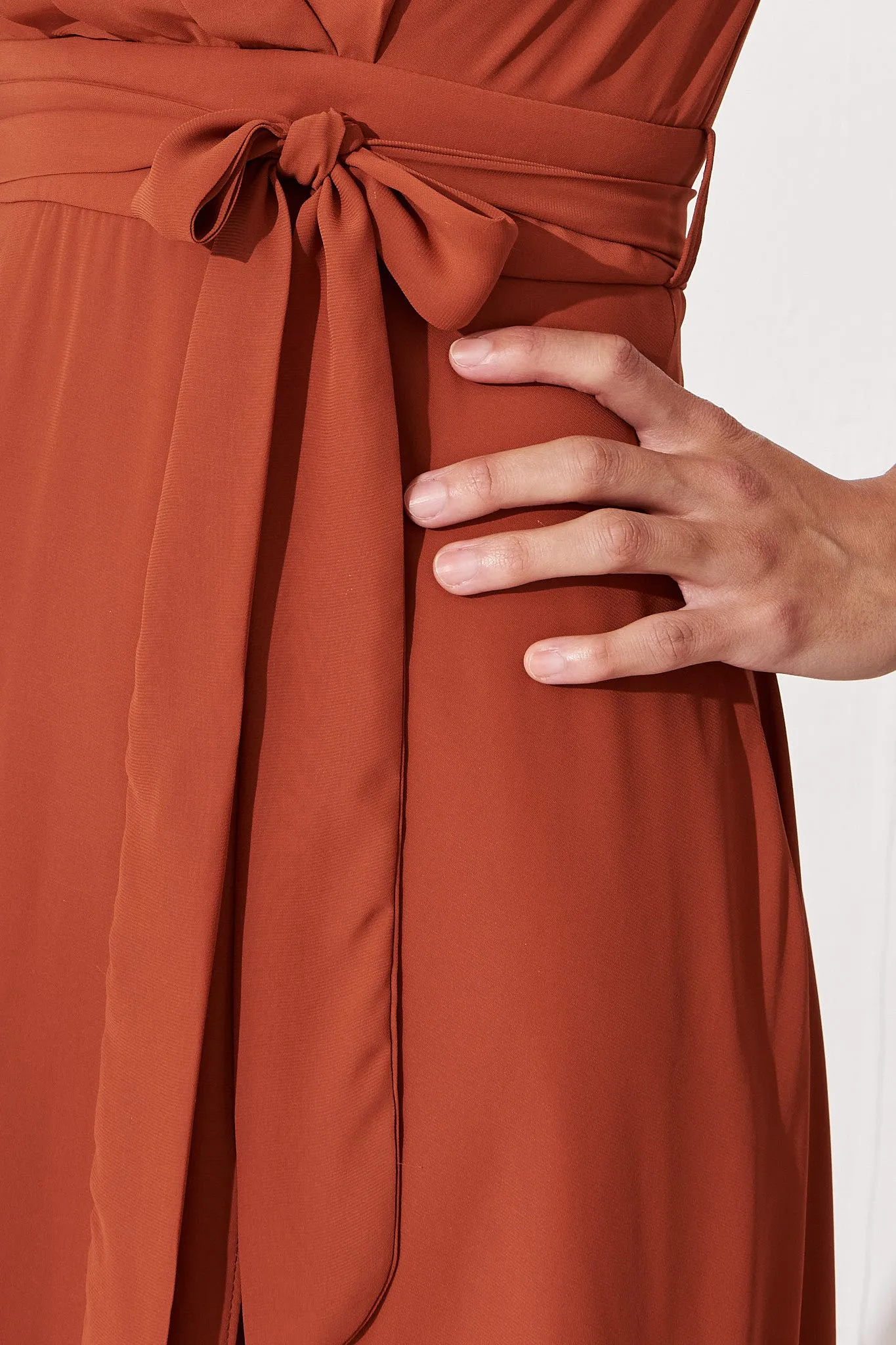 Rust Chiffon Maxi Dress for Wynter