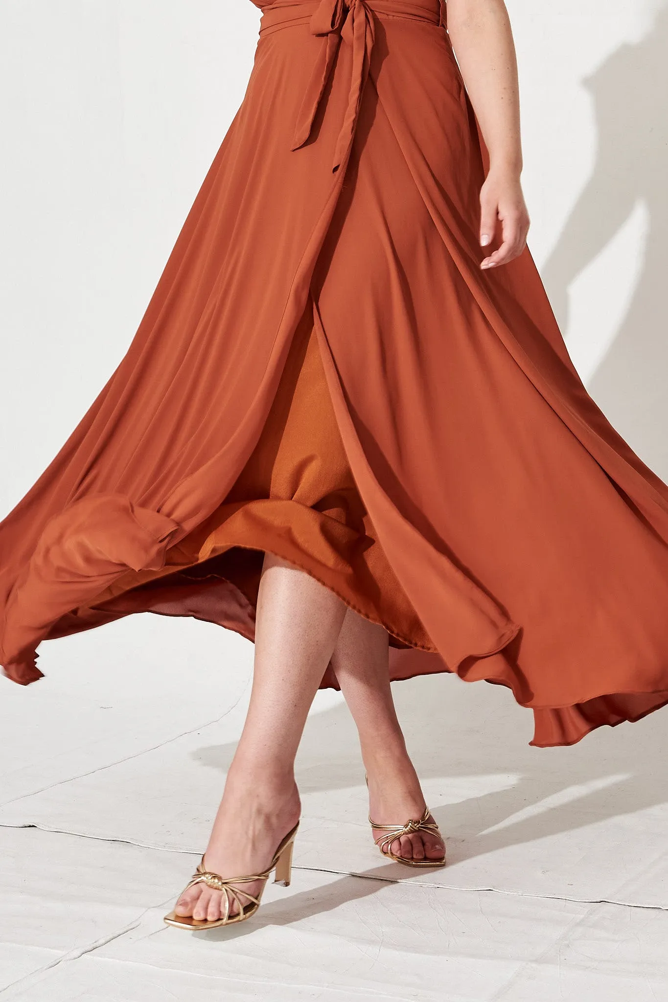 Rust Chiffon Maxi Dress for Wynter