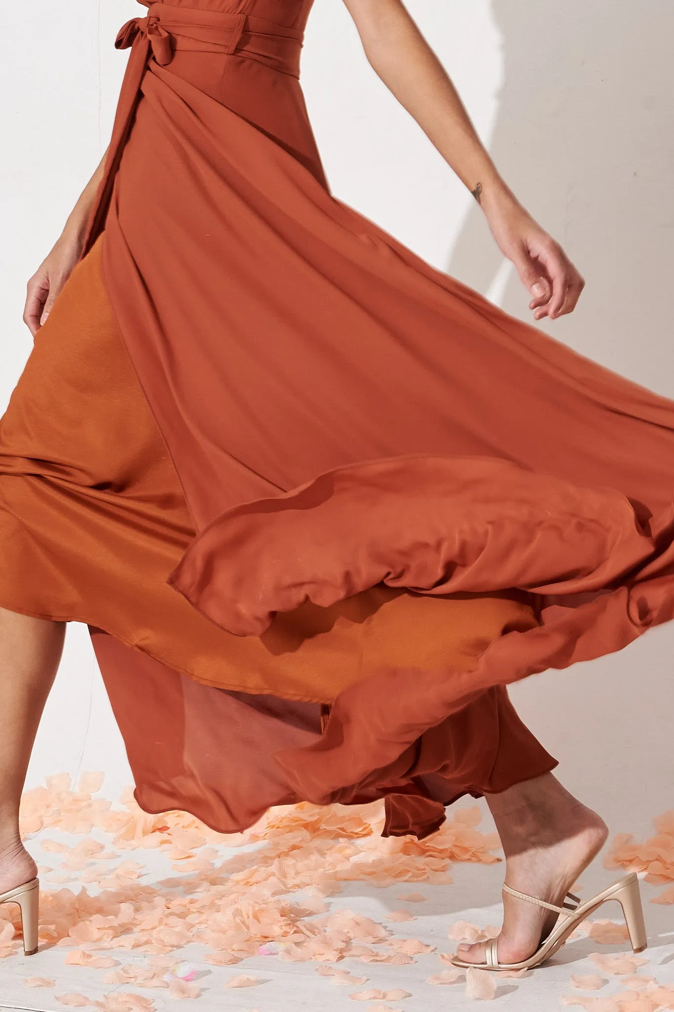 Rust Chiffon Maxi Dress for Wynter