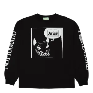 Smiley Dog Ls Tee Black