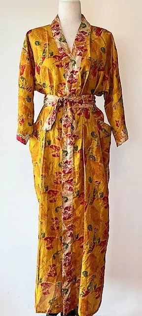 Striking Silk Kimono Duster Is Alive With Color (Maize)