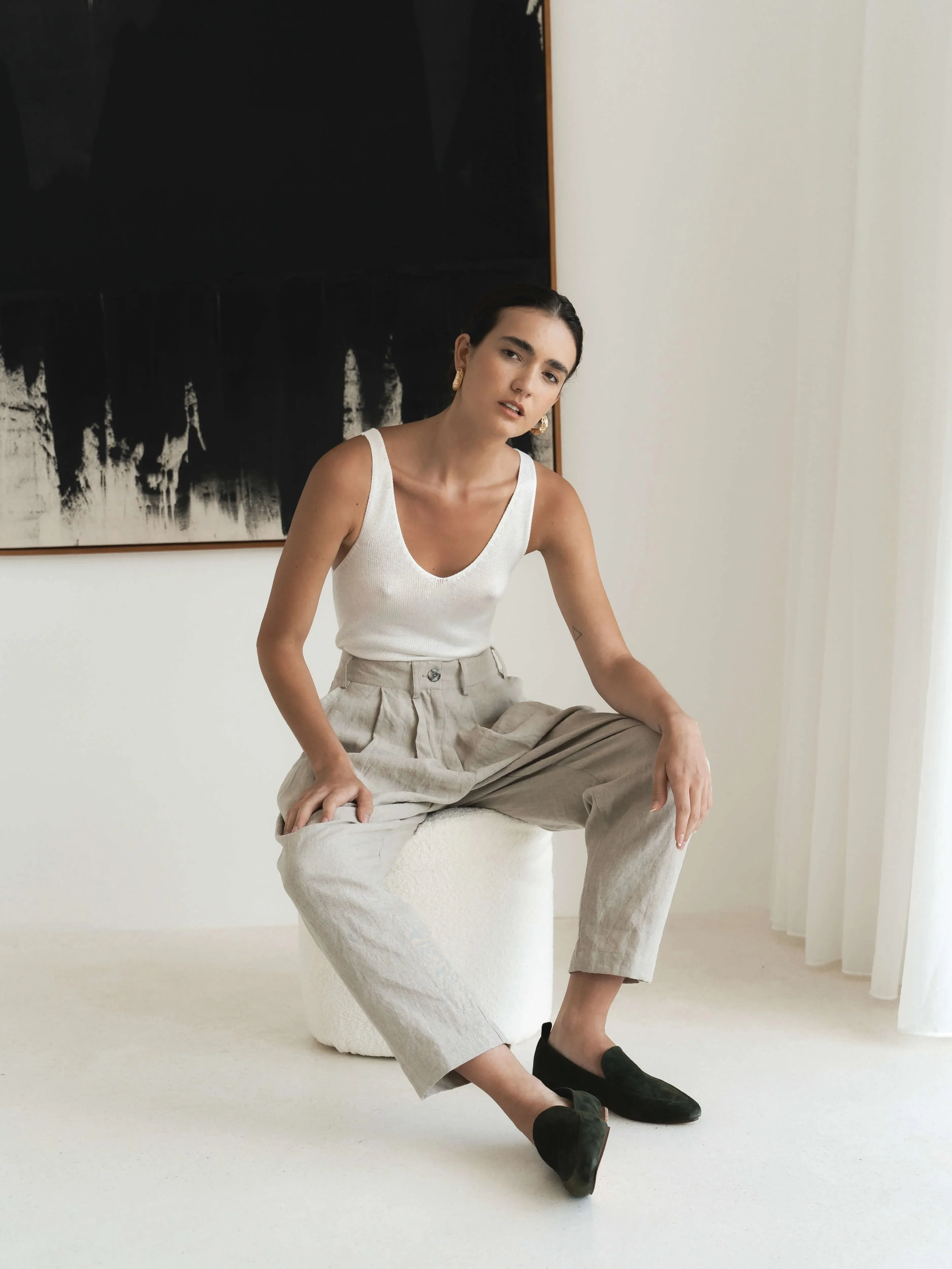 Tapered Suiting Linen Trouser