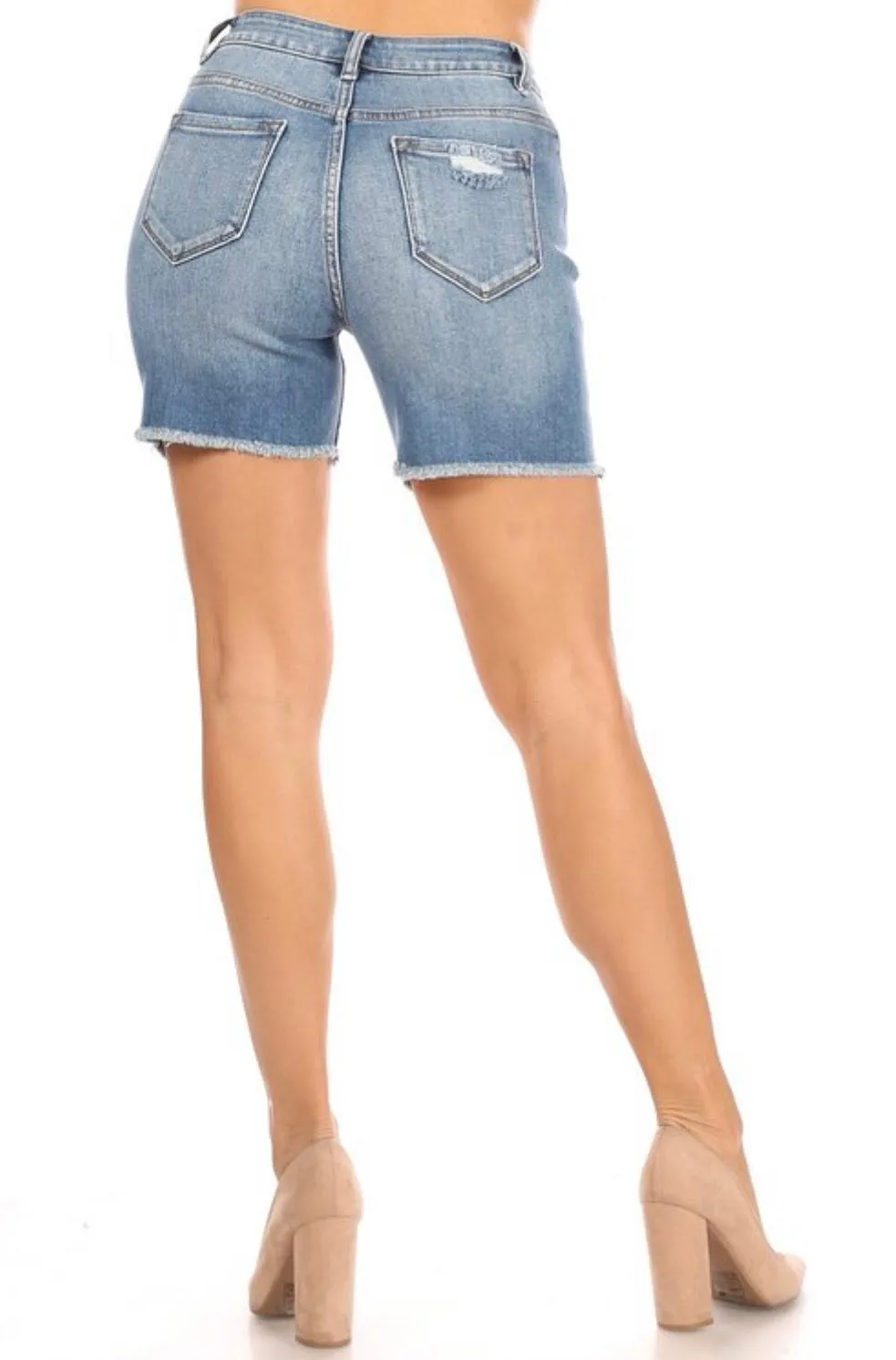 Trina High Rise Destroyed Shorts