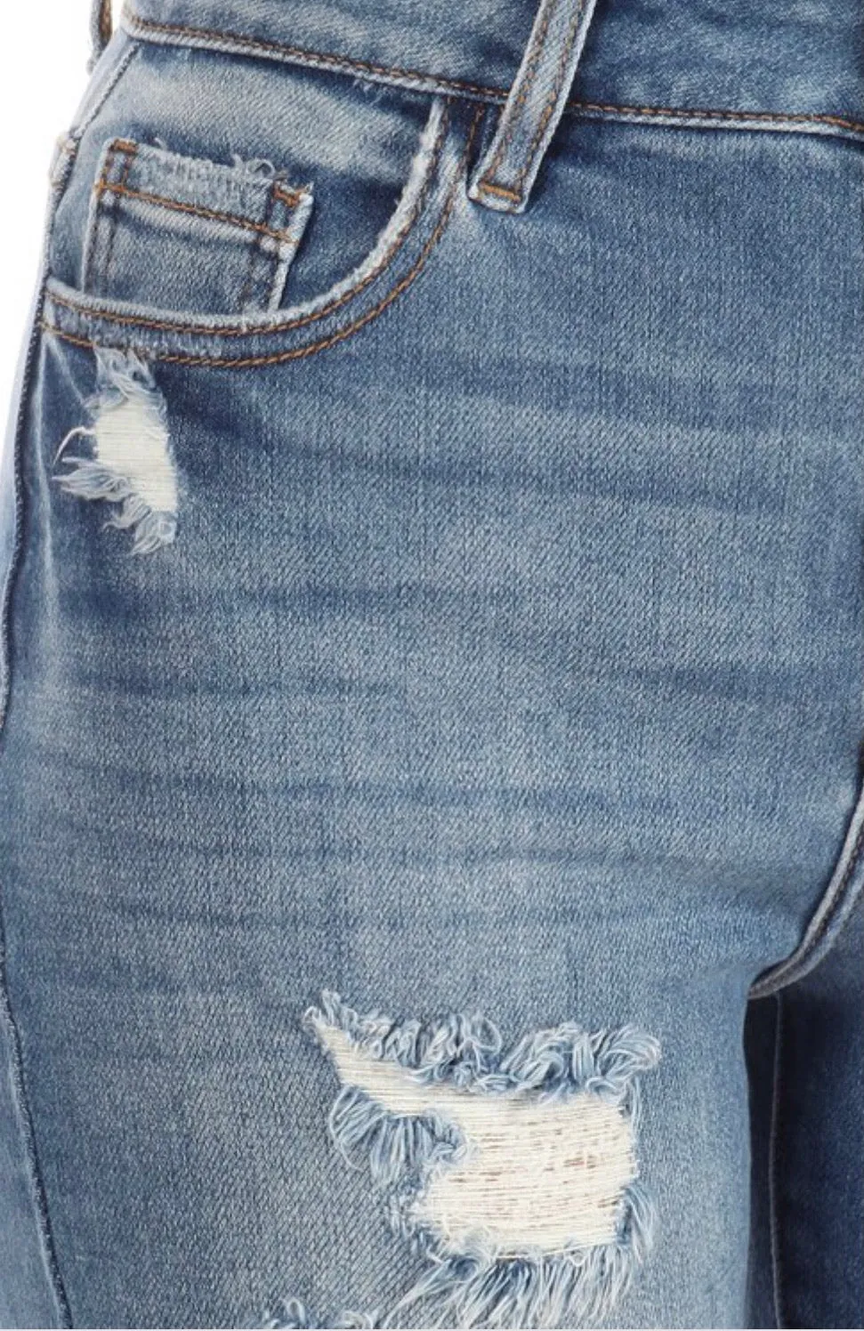 Trina High Rise Destroyed Shorts