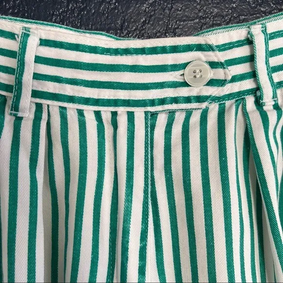 Vintage Eddie Bauer Pinstripe Long High Waisted Pleated Front Trouser Shorts