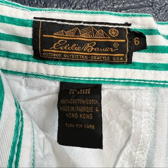 Vintage Eddie Bauer Pinstripe Long High Waisted Pleated Front Trouser Shorts