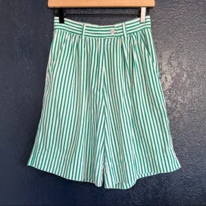 Vintage Eddie Bauer Pinstripe Long High Waisted Pleated Front Trouser Shorts